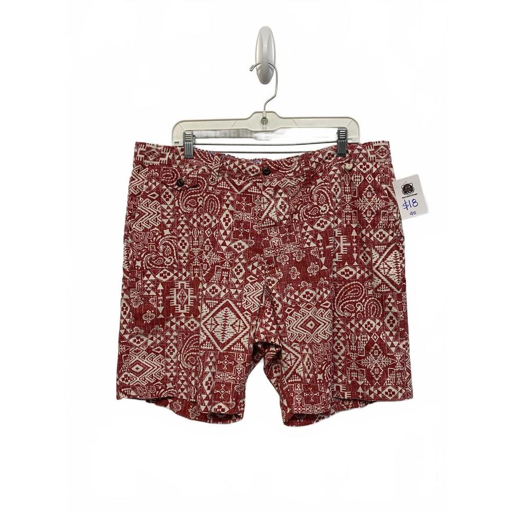 Reyn Spooner Surf Pendleton Red Patterned Shorts Size 40 Polynesian Western